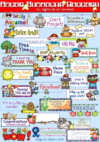 Toppers for Teachers Clip Art Download Collection