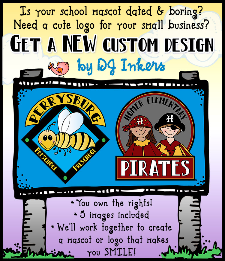 Custom Logo or Mascot Clip Art Package by DJ Inkers