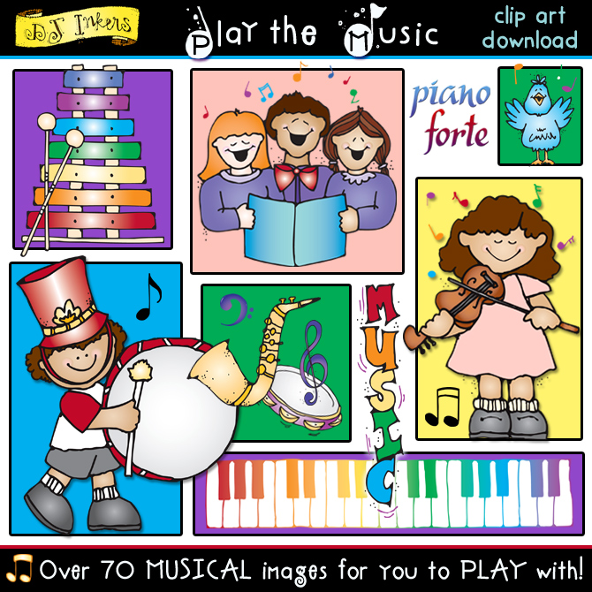 Cute Music clip art for band teachers, choir and kids by DJ Inkers