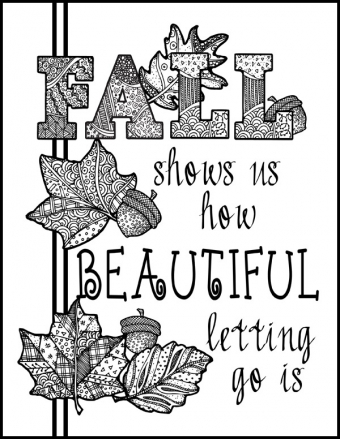 Autumn Leaves Zen-Doodle Clip Art Download