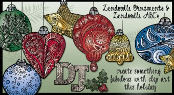 DJ Zen-Doodle Ornaments Clip Art Download
