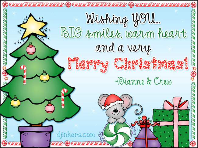 Christmas card made with cute clip art by DJ Inkers