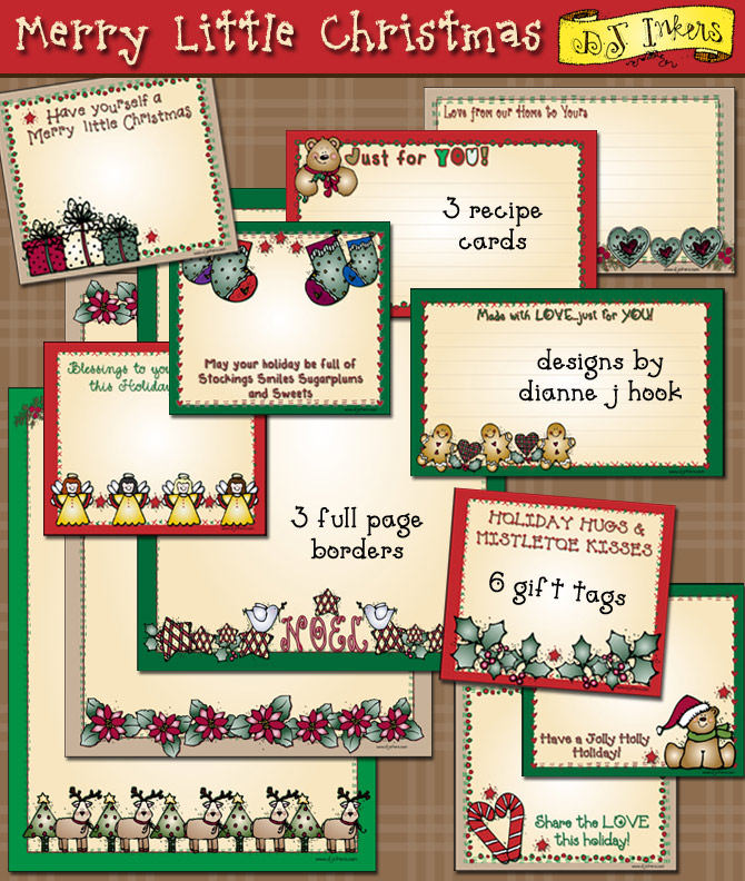 Merry Little Christmas Borders and Printables Download