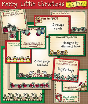 Merry Little Christmas Borders, Cards and Tags Download