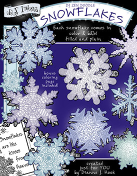 DJ Zen-Doodle Snowflakes Clip Art Download