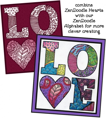 DJ Zen-Doodle Hearts Clip Art Download