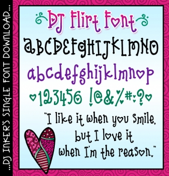 A cute, flirty heart font to make your creations smile by DJ Inkers