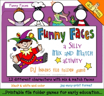 A printable file folder game for silly fun with the kids by DJ Inkers