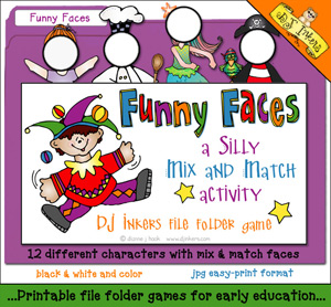 Funny Faces File Folder Game Download