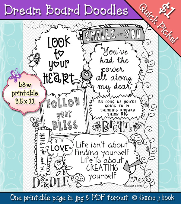 Dream Board Doodles Printable Download