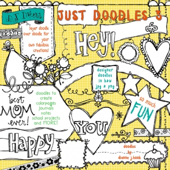 Fun black & white borders, doodles and clip art fun by DJ Inkers