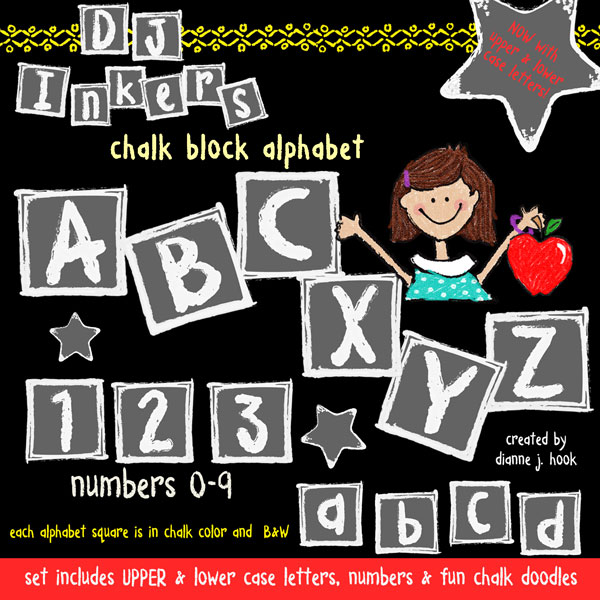 Chalk Block Clip Art Alphabet Download