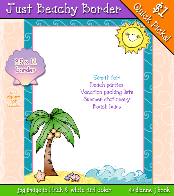 Just Beachy Clip Art Border Download