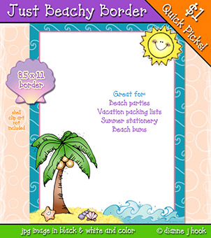 Just Beachy Clip Art Border Download