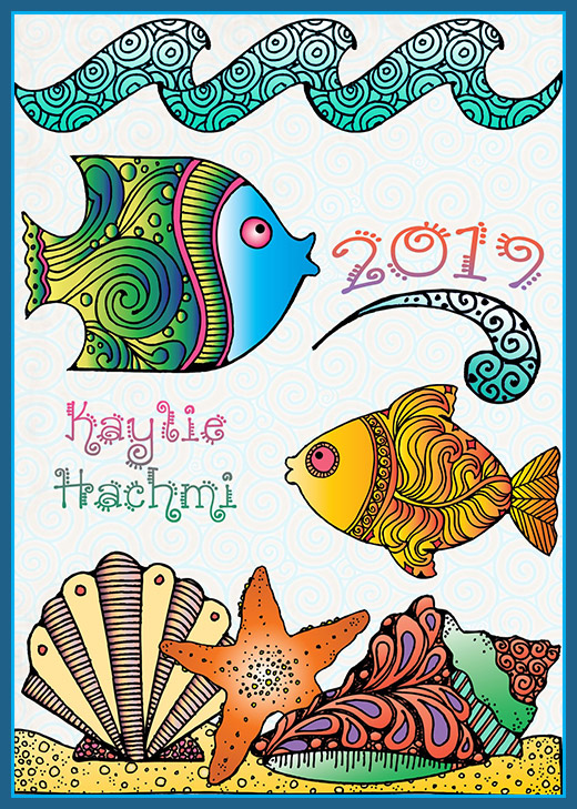 Beach Vacation Zen-Doodle Clip Art Download