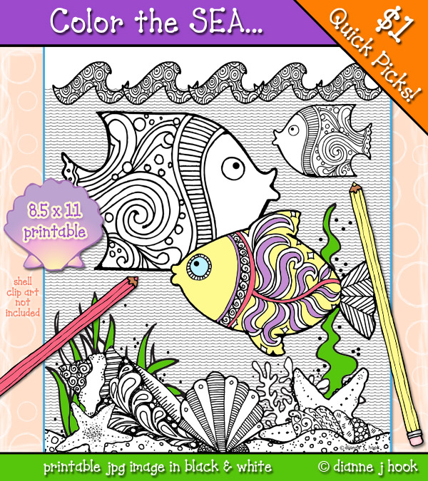 Color the Sea Printable Download