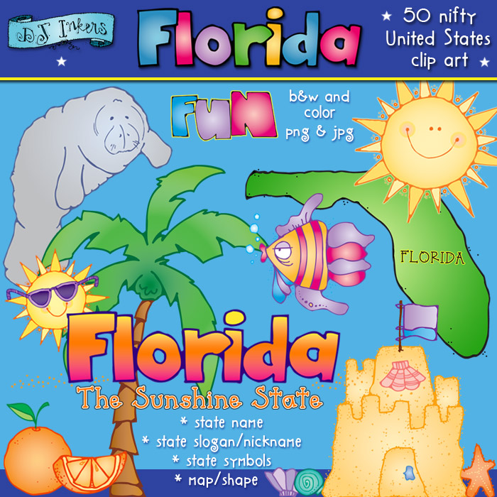 Florida USA - State Symbols Clip Art Download