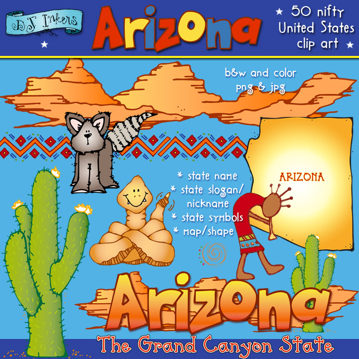 Arizona state symbols clip art by DJ Inkers