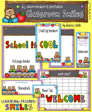 Classroom Smiles - Study Bear Borders & Printables Download