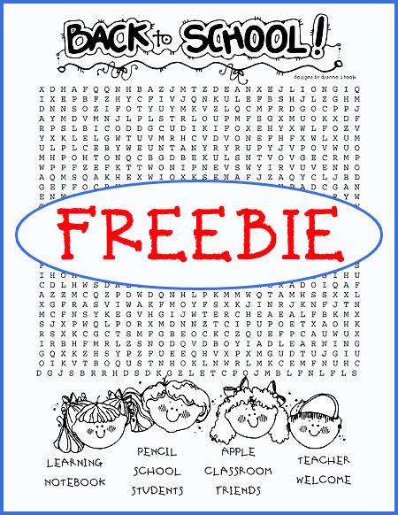 Back to School Word Search FREEBIE