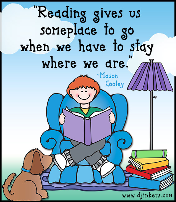 Reading quote with clip art and font by DJ Inkers