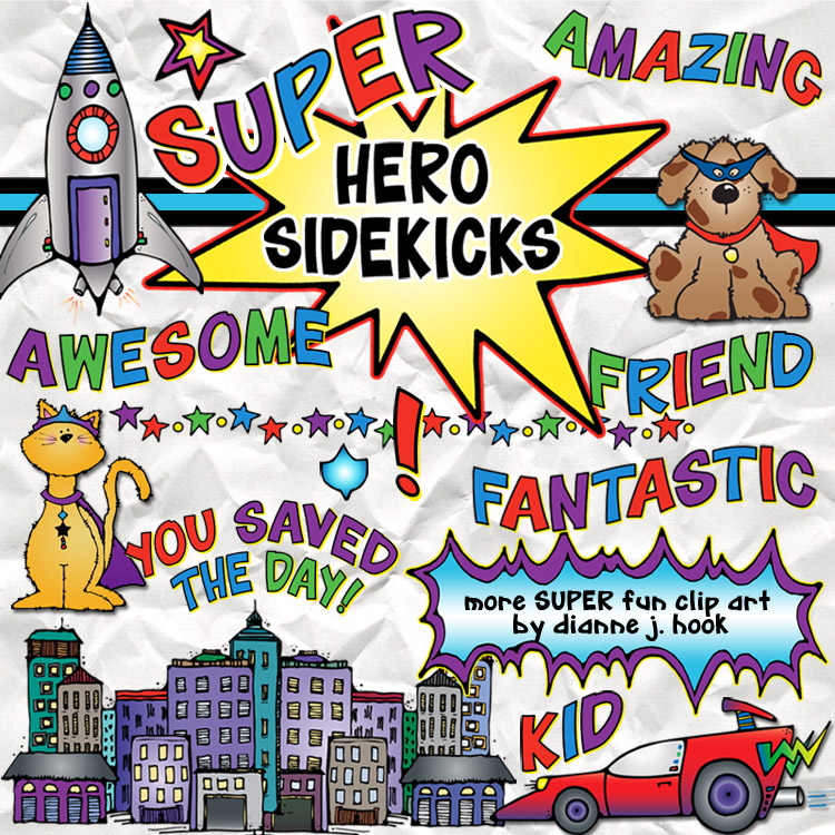 Super Hero Sidekicks Clip Art Download