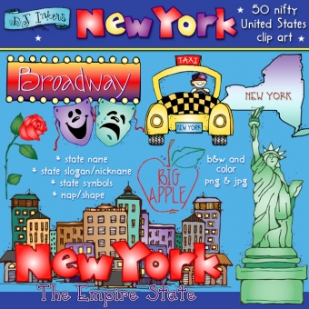 New York state symbols and clip art smiles for the Big Apple by DJ Inkers