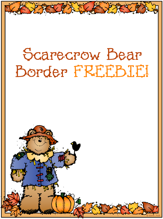 Scarecrow Bear Clip Art Border FREEBIE