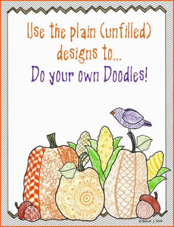 Fall Zen-Doodles Clip Art Download