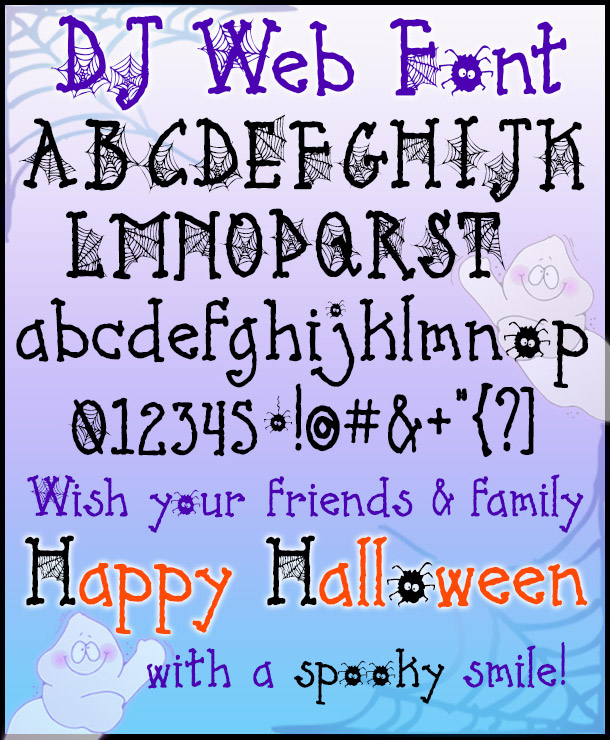 DJ Web spider web font for Halloween by DJ Inkers
