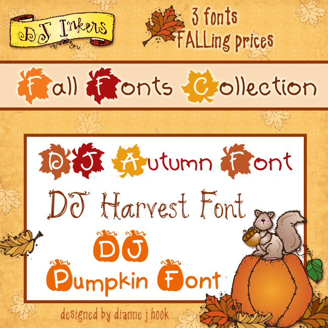 Fall in love with these delightful autumn fonts by DJ Inkers