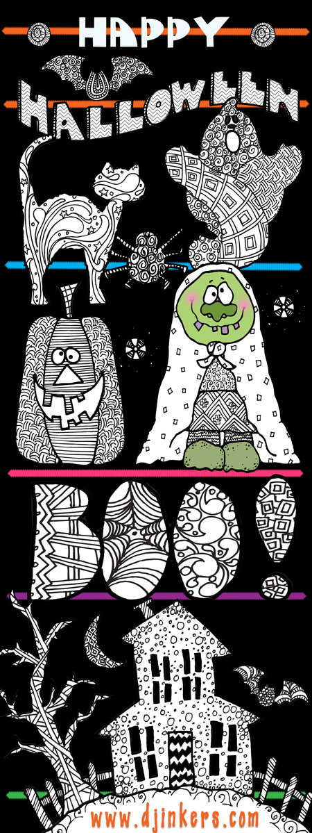 Halloween Zen-Doodles Clip Art Download