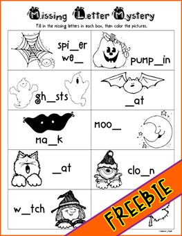 Missing Letter Mystery - Halloween Activity Freebie