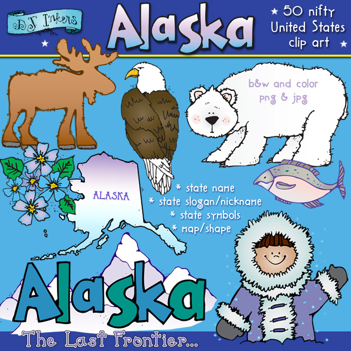 Alaska USA - State Symbols Clip Art Download