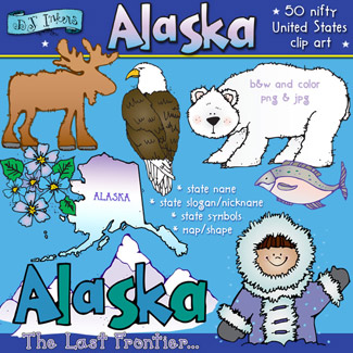 Alaska USA - State Symbols Clip Art Download