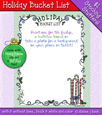 Holiday Bucket List Printable Download