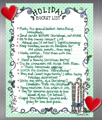 Holiday Bucket List Printable Download