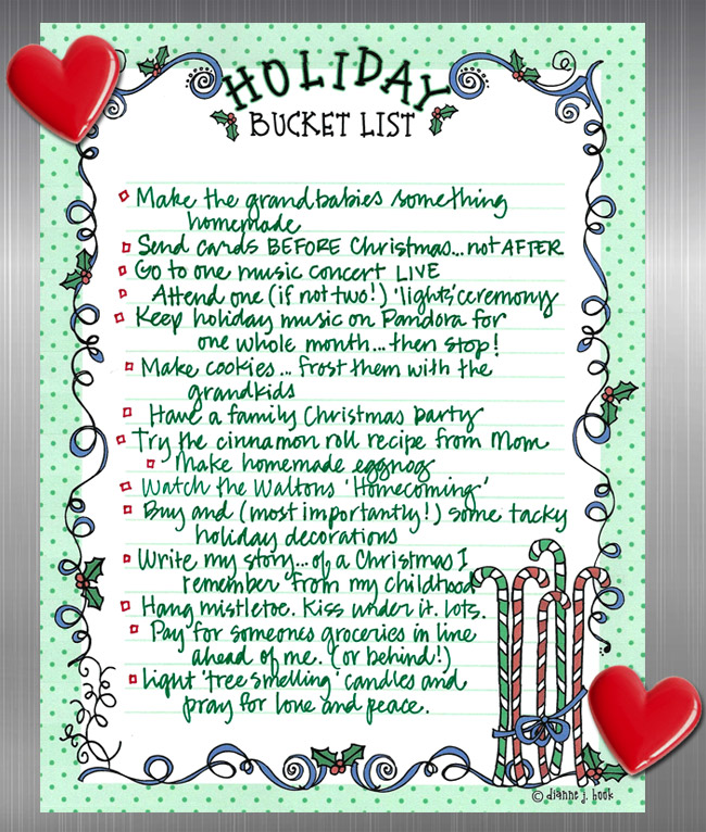 Make your Holiday Bucket List on this cute printable border by DJ Inkers