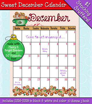 Sweet December Calendar Download