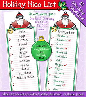 Holiday Nice List Printable Download