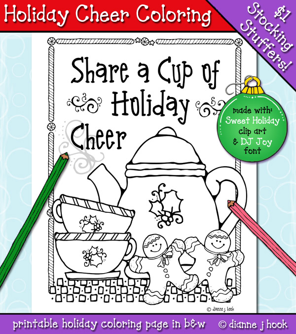 Holiday Cheer Printable Coloring Page