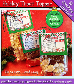 Holiday Treat Topper Printable Download