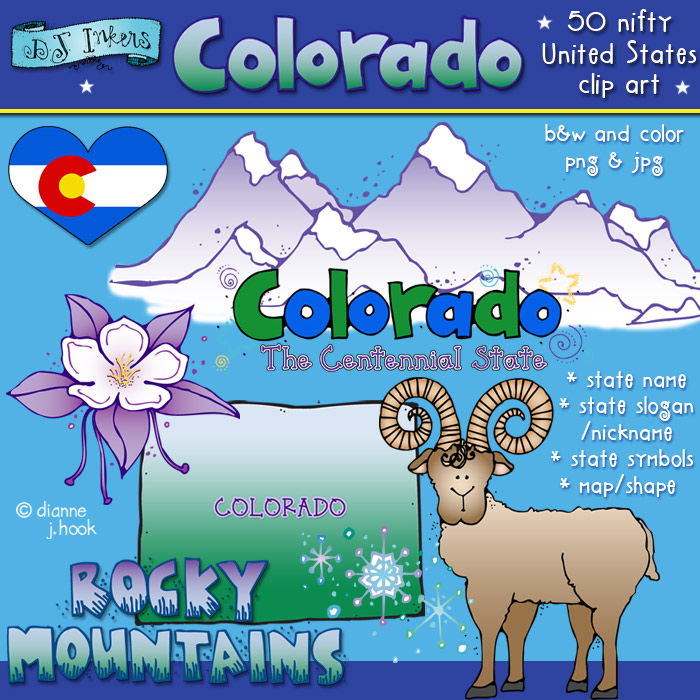 Colorado clip art smiles from the Rocky Mountains by DJ Inkers