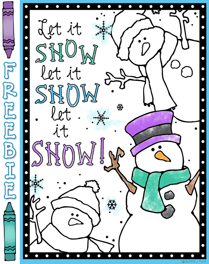Let it Snow Coloring Page FREEBIE