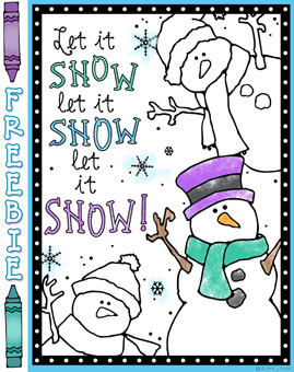 Let it Snow Coloring Page Freebie