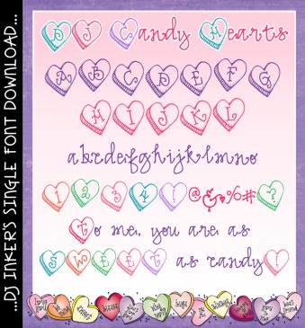 DJ Sweetheart Fonts Collection - Heart & Valentine Lettering