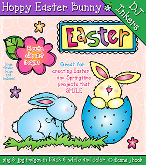 Hoppy Easter Bunny Clip Art Mini Set
