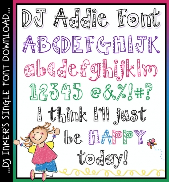 DJ Addie is a playfully mismatched font for typing smiles by DJ Inkers