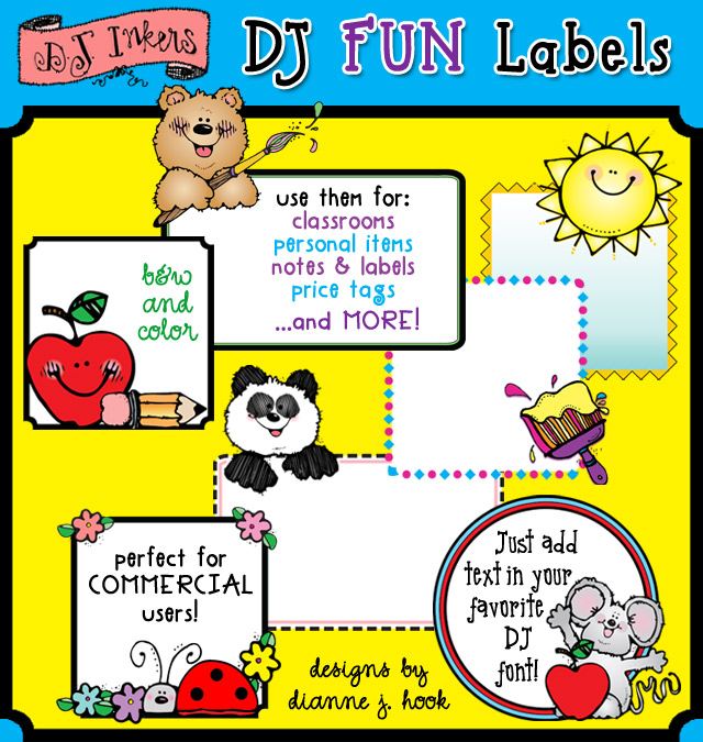 Fun Labels and Clip Art Text Blocks