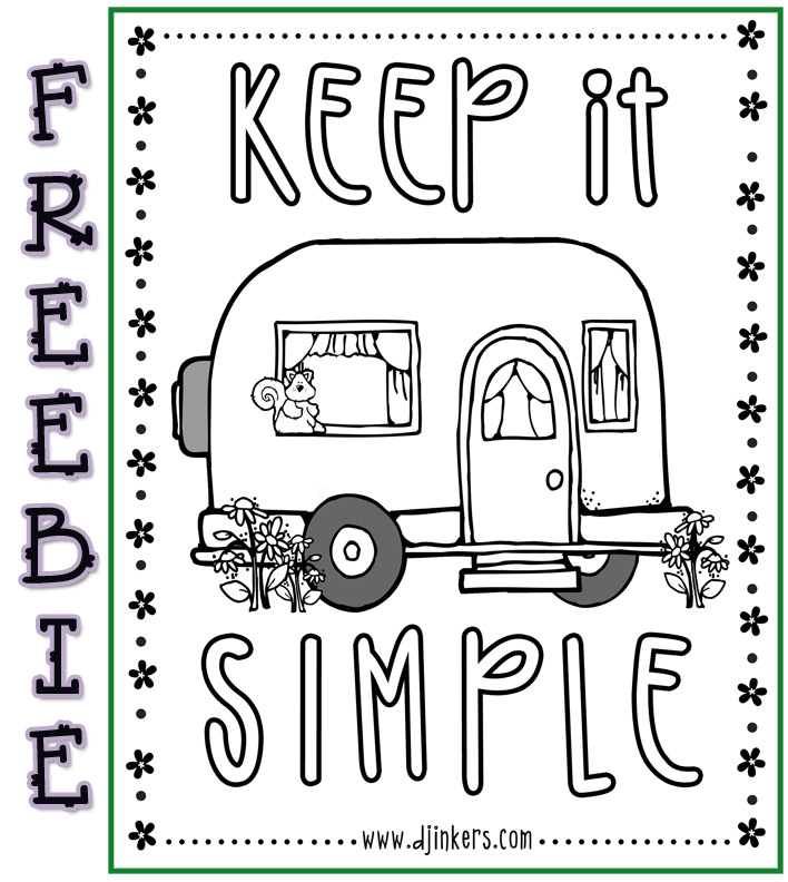 Happy Camping Printable Coloring Page FREEBIE